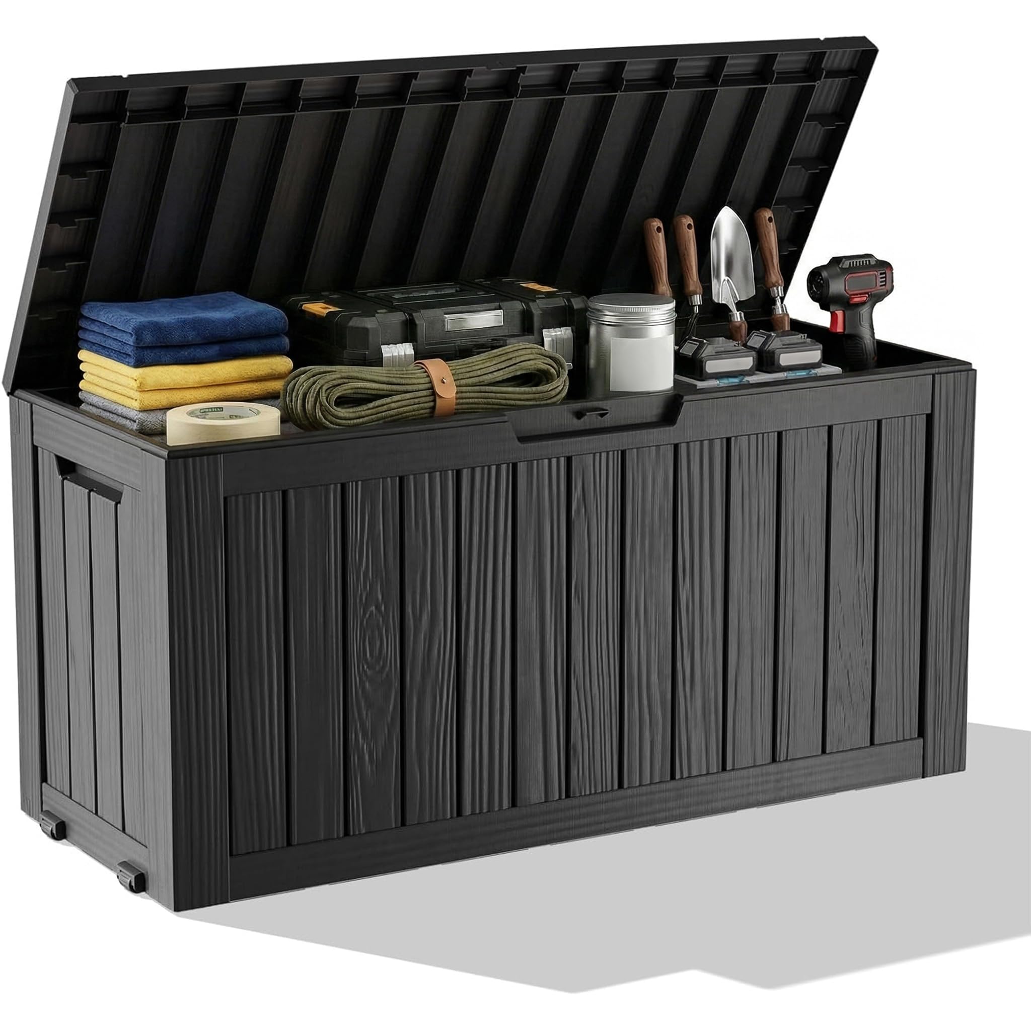 Outdoor Furniture Wood - صندوق تخزين خارجي مقاوم للماء مصنوع