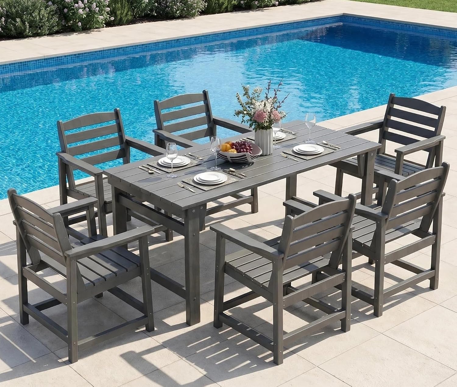 Outdoor Furniture Hdpe - طقم طعام خارجي مكون من 7