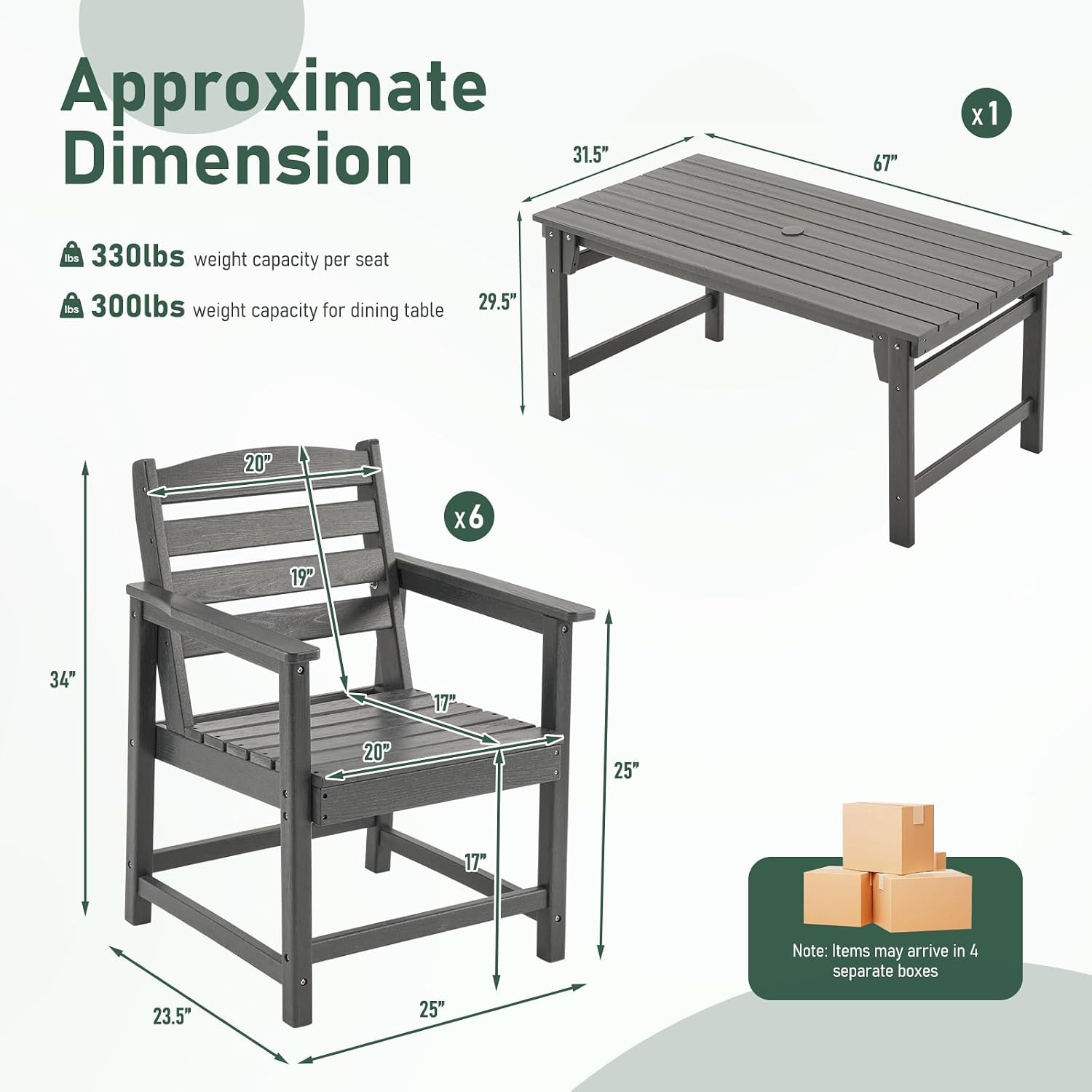 طقم طعام خارجي مكون من 7 قطع،  - مراجعة Outdoor Furniture Hdpe وسعره