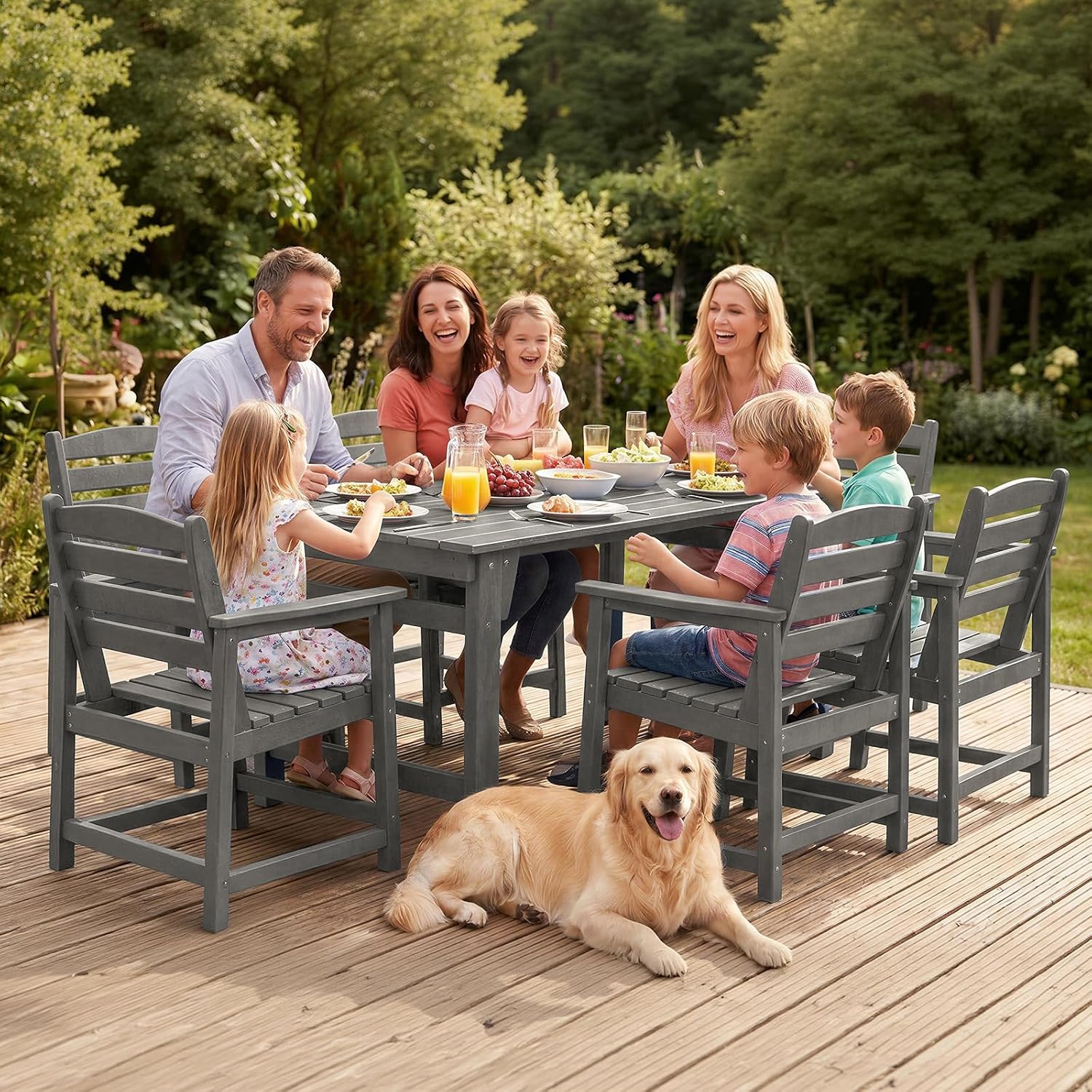 طقم طعام خارجي مكون من 7 قطع،  - مراجعة Outdoor Furniture Hdpe وسعره
